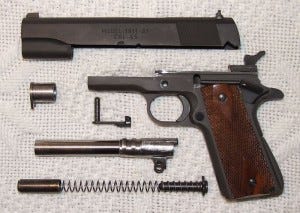 Field stripped Springfield 1911