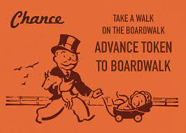 Chance Card Vintage Monopoly Take a Walk on the Boardwalk Mixed Media by  Design Turnpike - Fine Art America