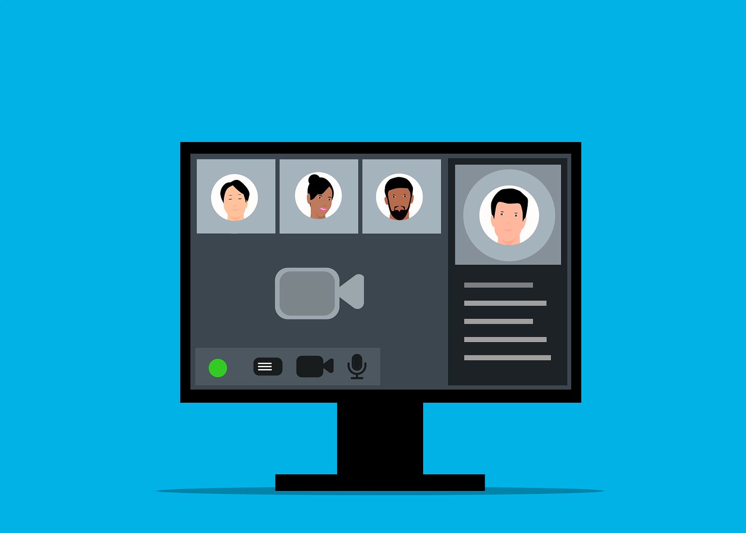 Image of computer screen displaying an online meeting