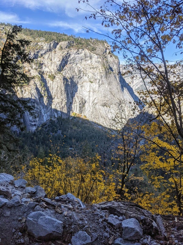 VIP Peter and I recently visited Yosemite National Park, which remains majestic, despite the catastrophic effects of climate change. Appreciation to VIP Phoebe and loyal reader Alison for recommending the trip.