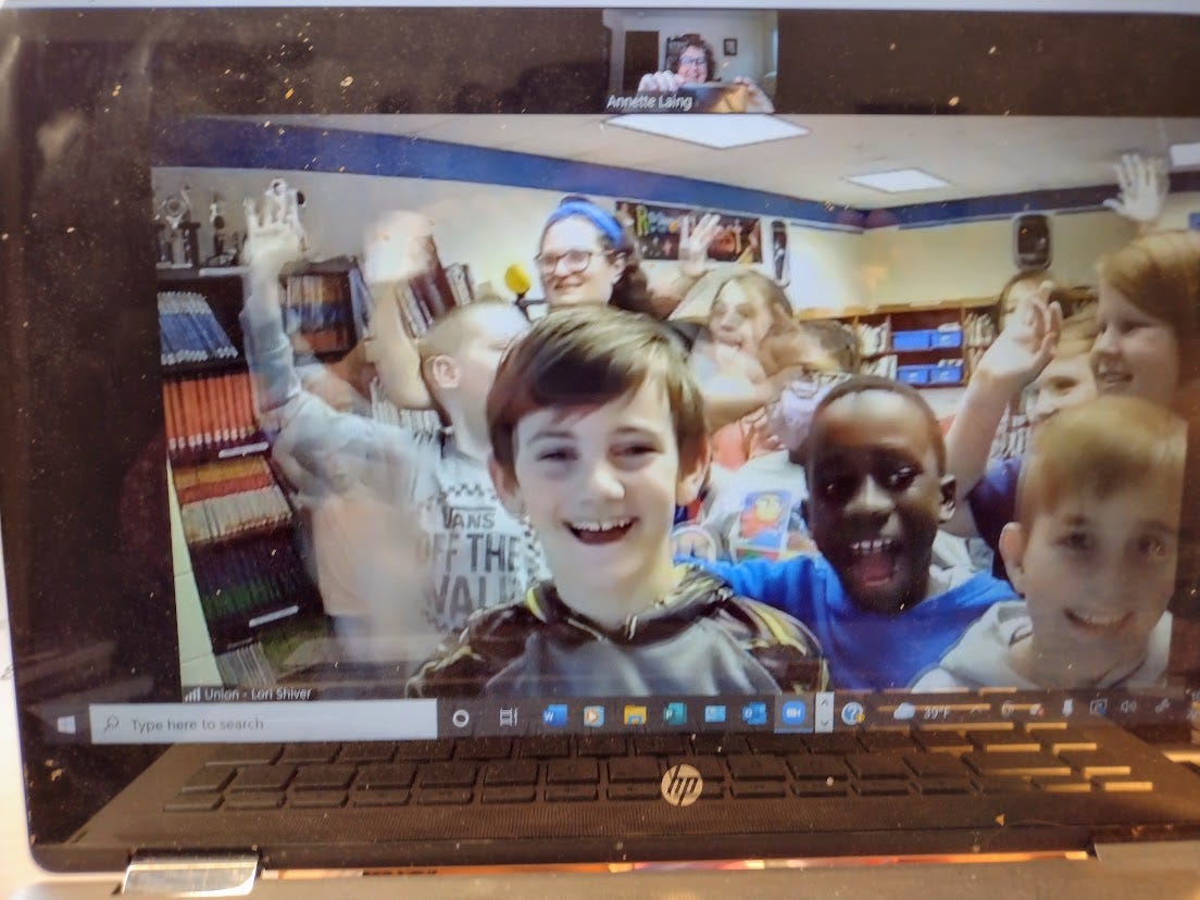 Kids say hi after Zoom visit Kids say hi after Zoom visit