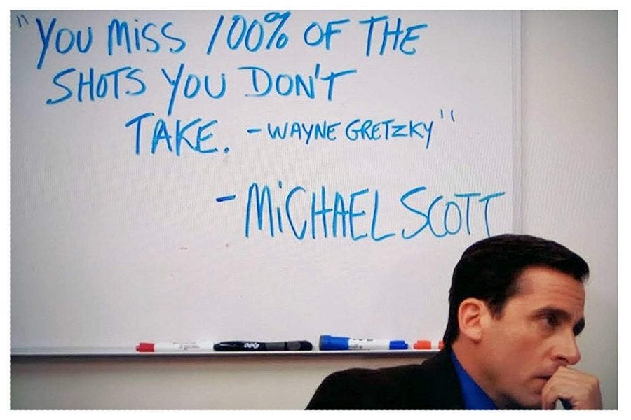You miss 100% of the shots you don&#39;t take – Wayne Gretzky – Michael Scott”  – The Campus Activities Board – Grand Valley Lanthorn