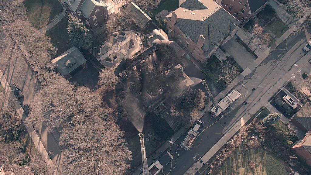 Post-fire Waterford mansion