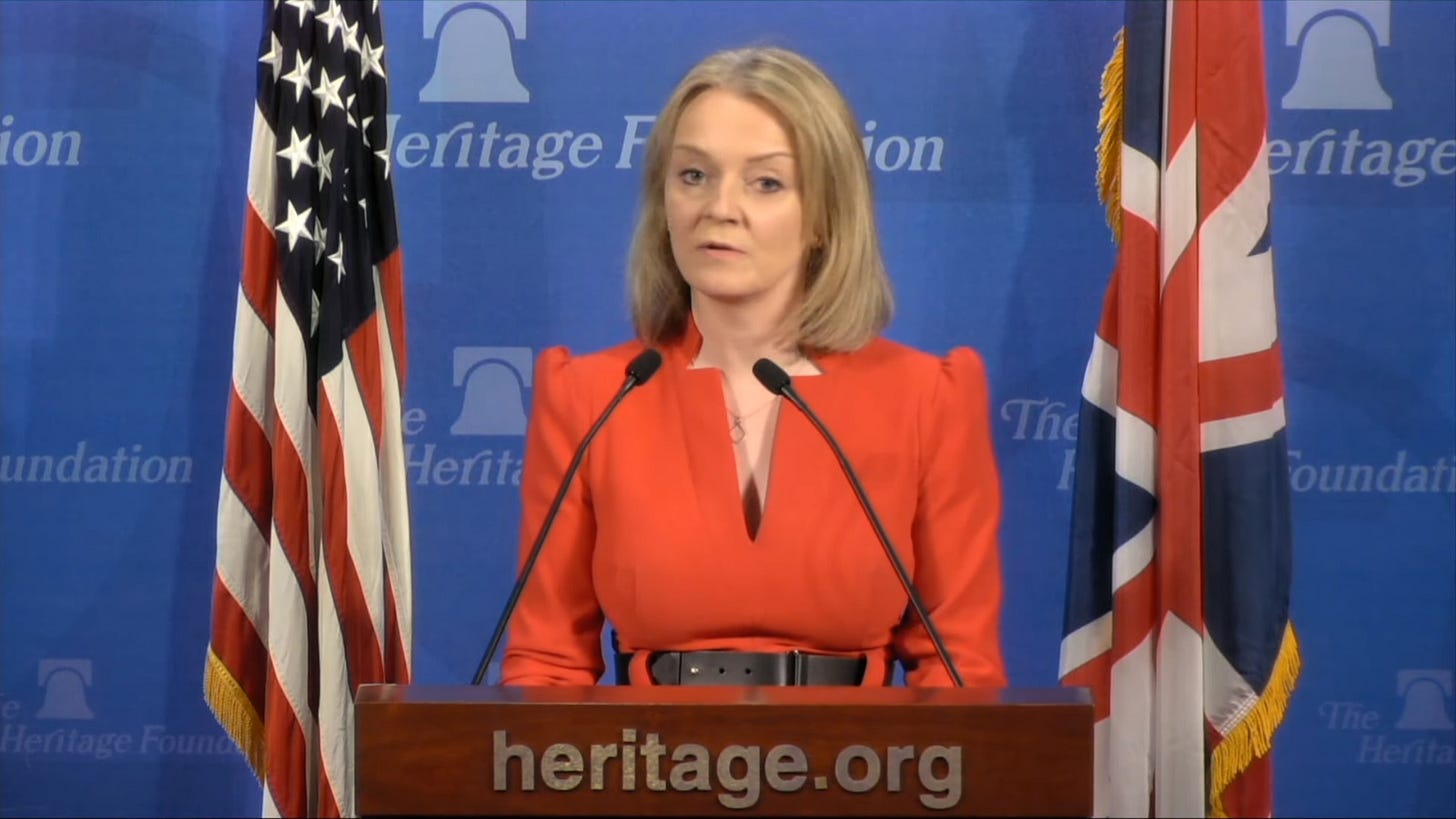 Liz Truss praises anti-trans Heritage Foundation in resurfaced speech