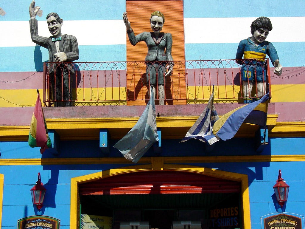 Statues of Gardel - Peron - Maradona in La Boca - Buenos A… | Flickr