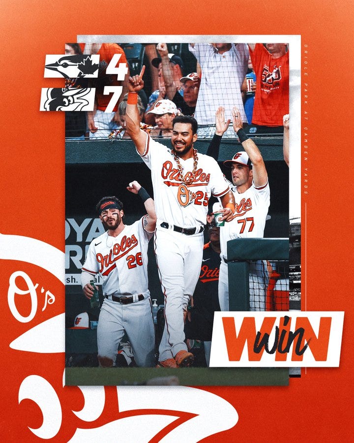 Orioles home win graphic