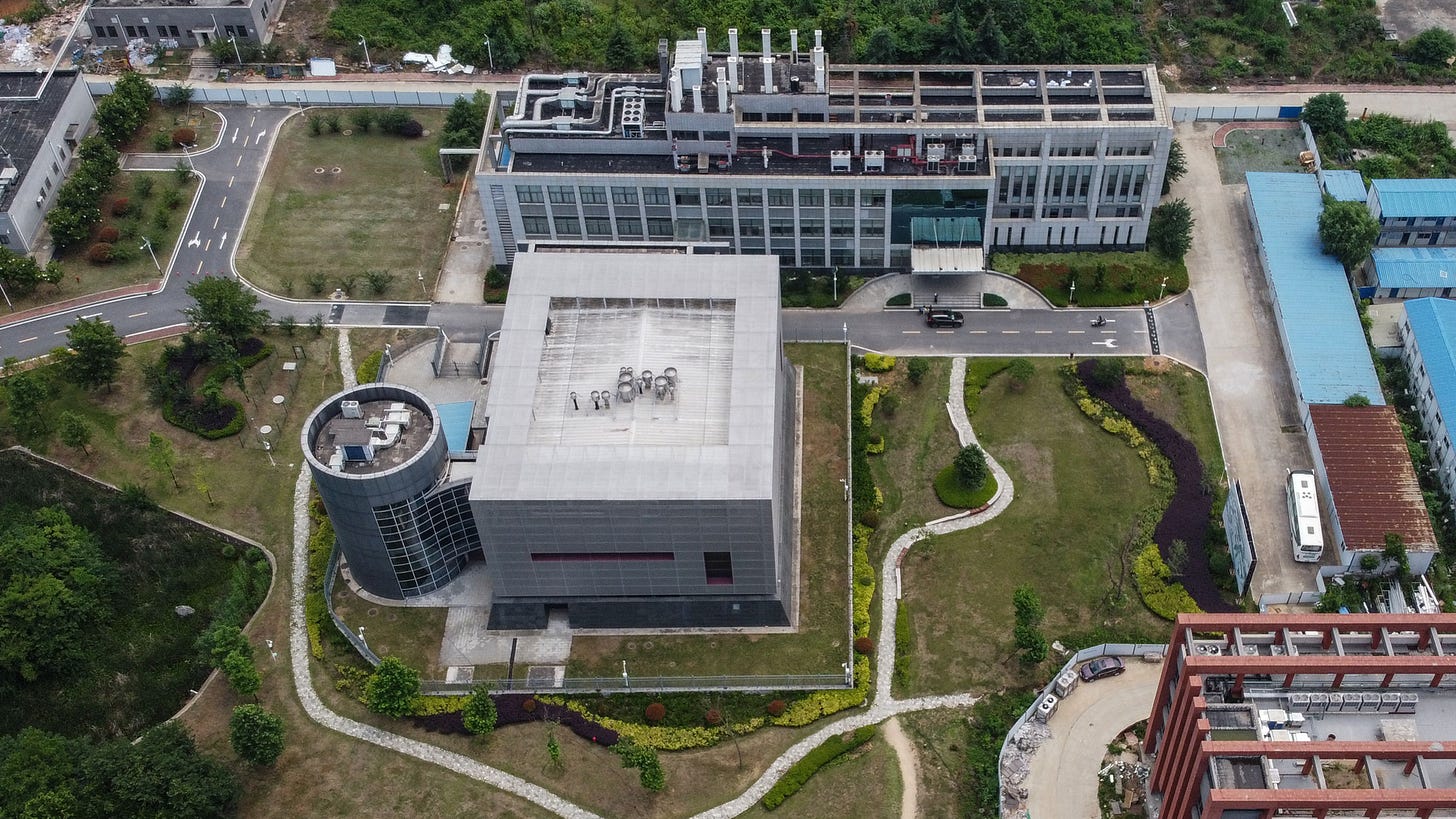 This aerial view shows the P4 laboratory on the campus of the Wuhan Institute of Virology in Wuhan in China's central Hubei province on May 27, 2020. - Opened in 2018, the P4 lab conducts research on the world's most dangerous diseases and has been accused by some top US officials of being the source of the COVID-19 coronavirus pandemic. China's foreign minister on May 24 said the country was "open" to international cooperation to identify the source of the disease, but any investigation must be led by the World Health Organization and "free of political interference". (Photo by Hector RETAMAL / AFP) (Photo by HECTOR RETAMAL/AFP via Getty Images)