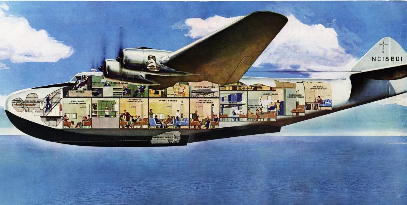 Interior of a flying boat