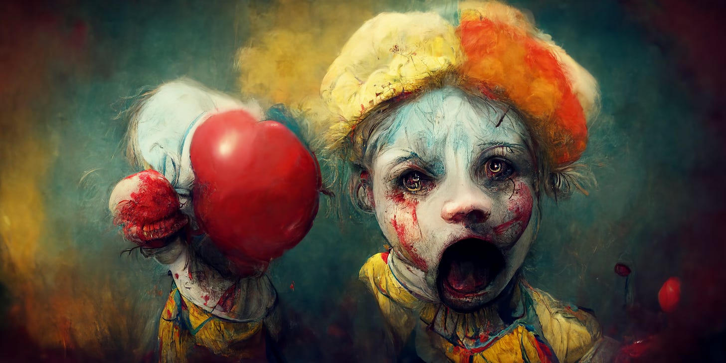 a sucker punch thrown by a clown