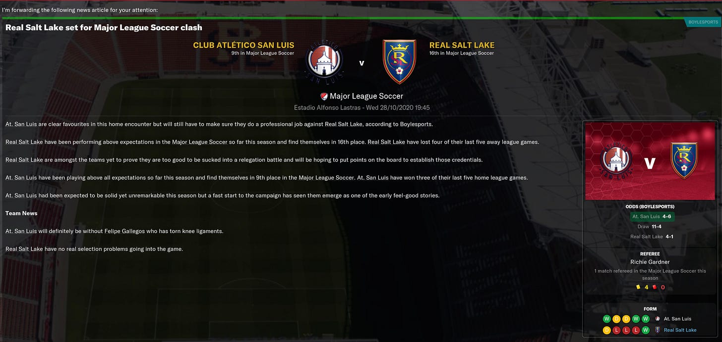 Football Manager 2021 Match Preview