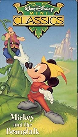 VHS cover art for the Walt Disney Mini Classics release of Mickey And The Beanstalk