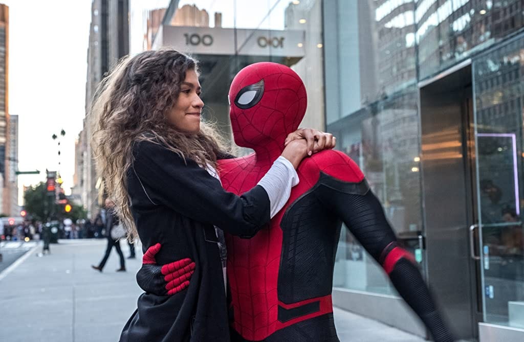 Tom Holland with Zendeya. (Photo by Sony/Marvel)