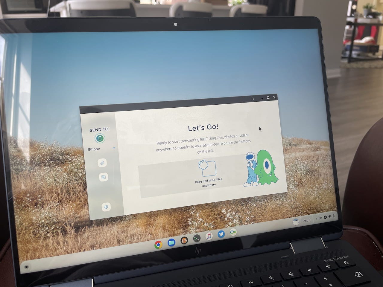 HP QuickDrop app on the HP Elite Dragonfly Chromebook