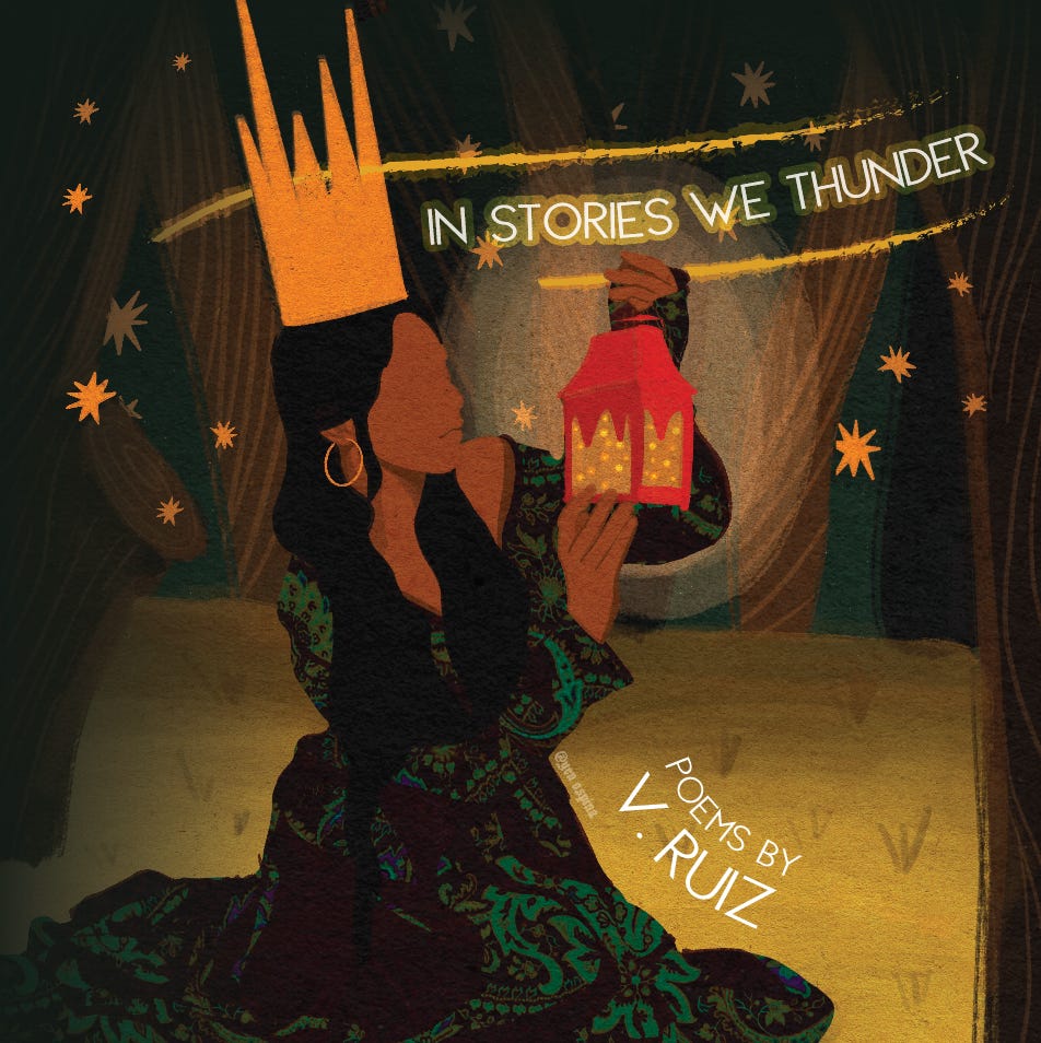 Cover for In Stories We Thunder by V. Ruiz