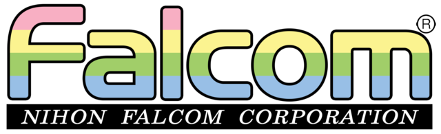 Falcom's multicolored logo, with the Falcom prominently displayed