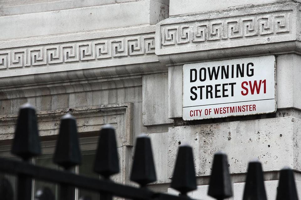 Downing Street London, street sign