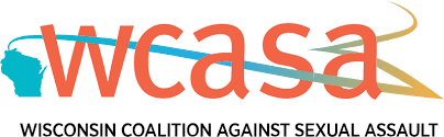 The name acronym logo of the Wisconsin Coalition Against Sexual Assault, styled in orange lettering with yellow and blue accent graphics