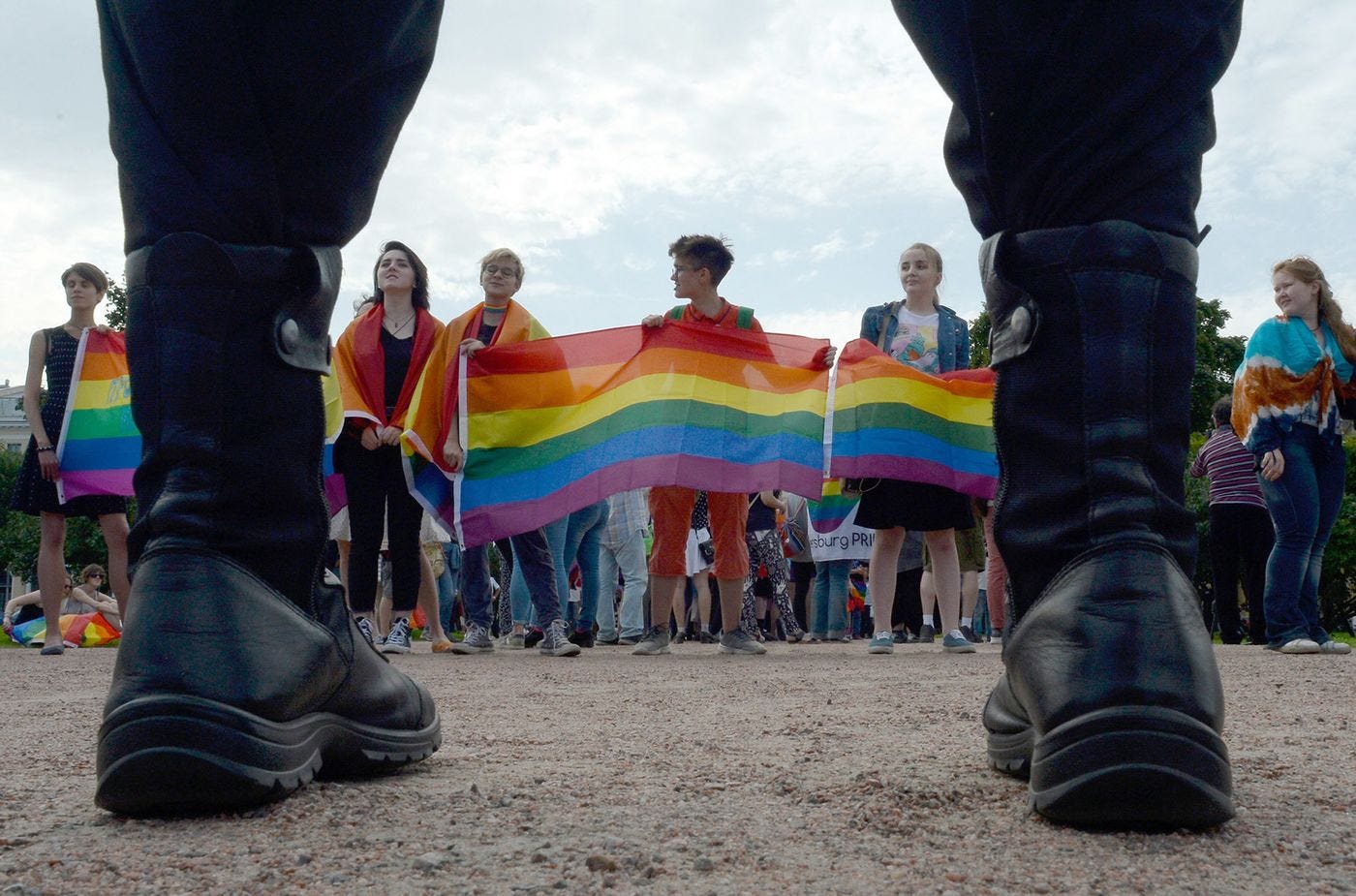 A gay pride rally in Saint Petersburg.&nbsp;