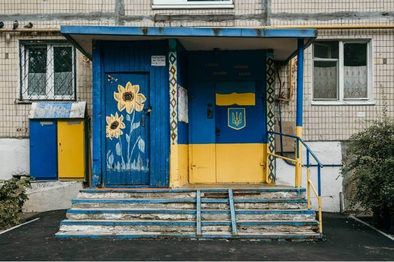 Maison aux couleurs de l'Ukraine