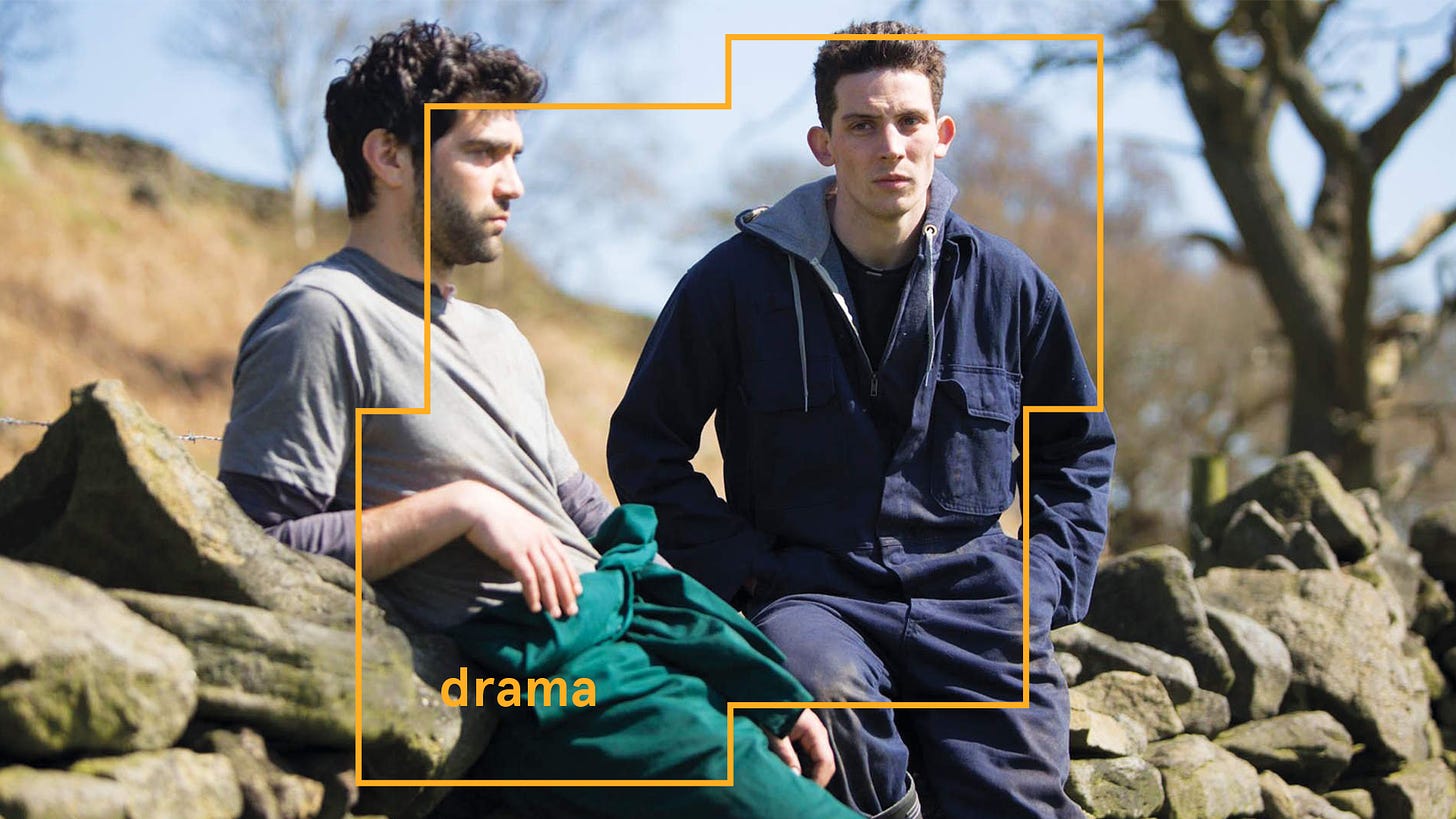 Josh O'Connor and Alec Secăreanu in God’s Own Country. Courtesy of Hulu.