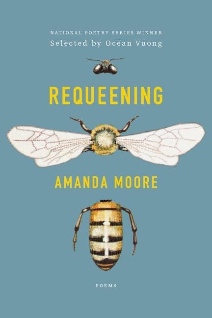 This is the cover of Requeening by Amanda Moore