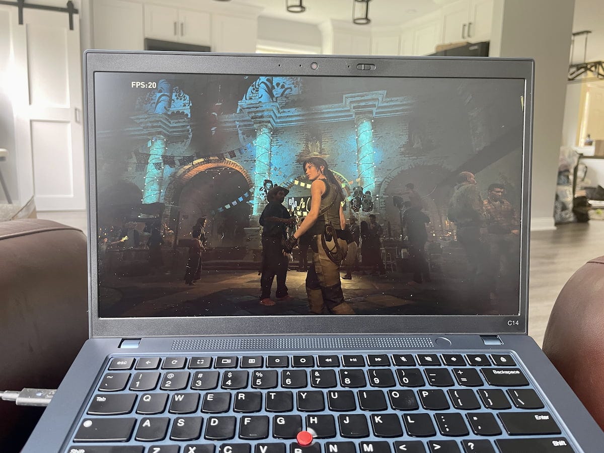 Steam on a Chromebook with Shadow of the Tomb Raider