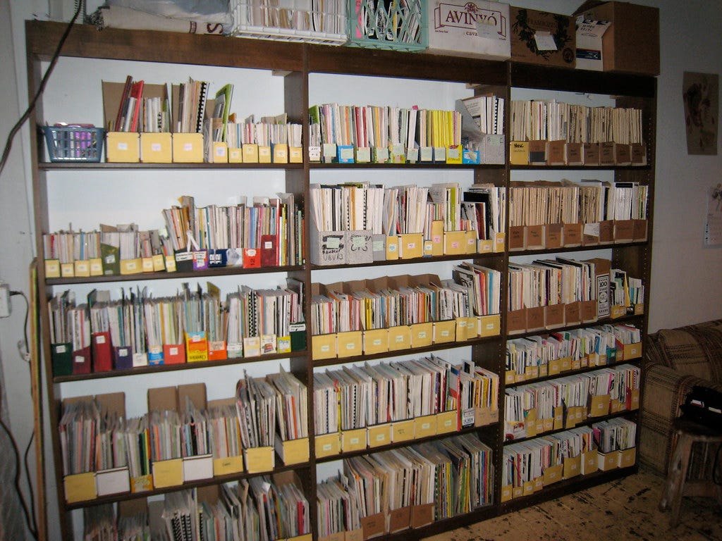 "Zine stacks" by Colorado College Tutt Library is marked with CC BY 2.0.