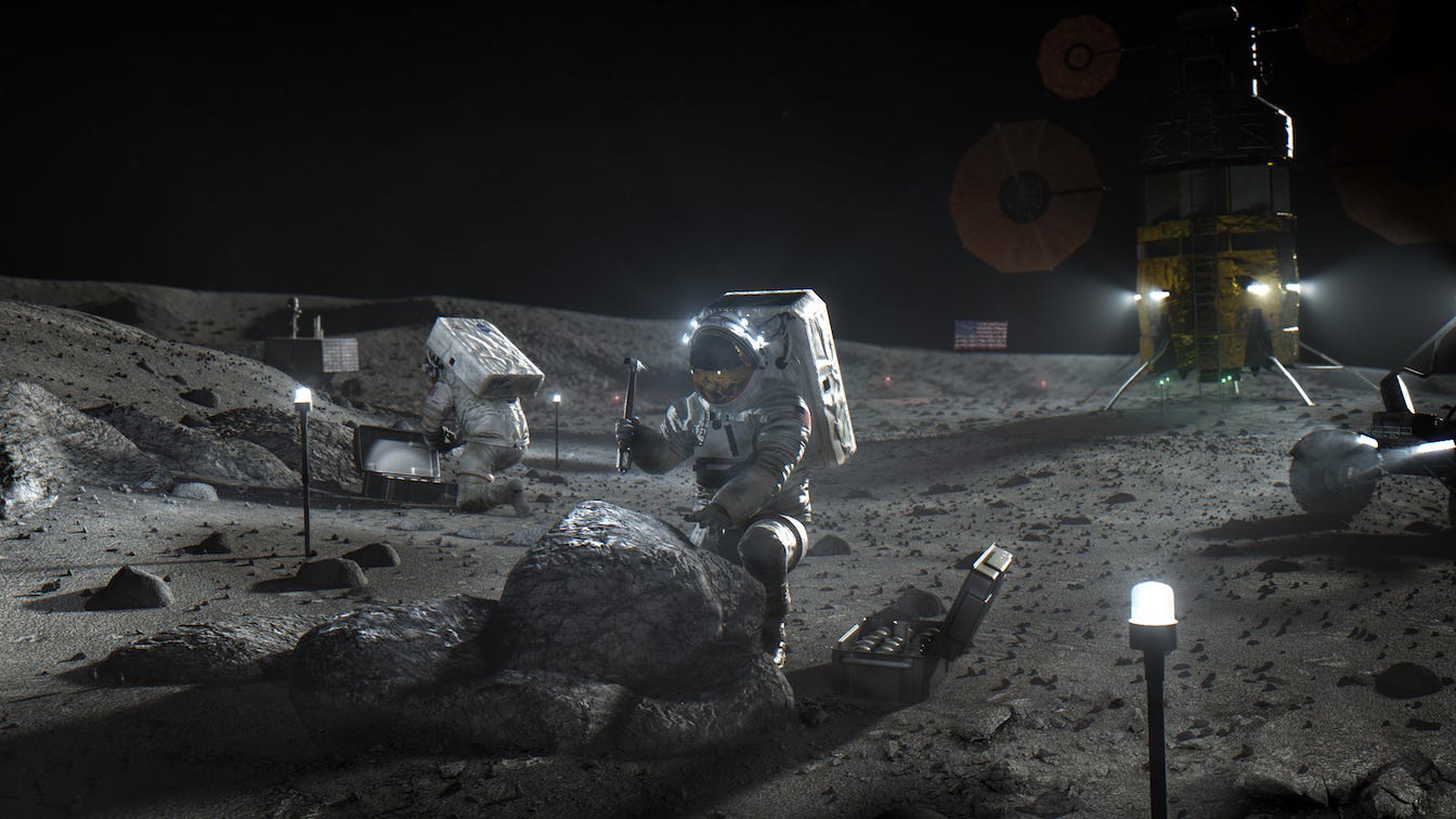 космонавты на луне