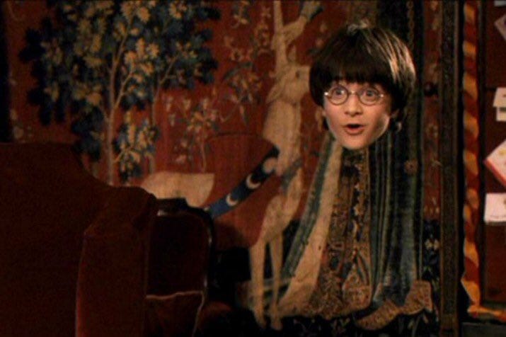 Harry Potter in his invisibility cloak after being advised to use it well