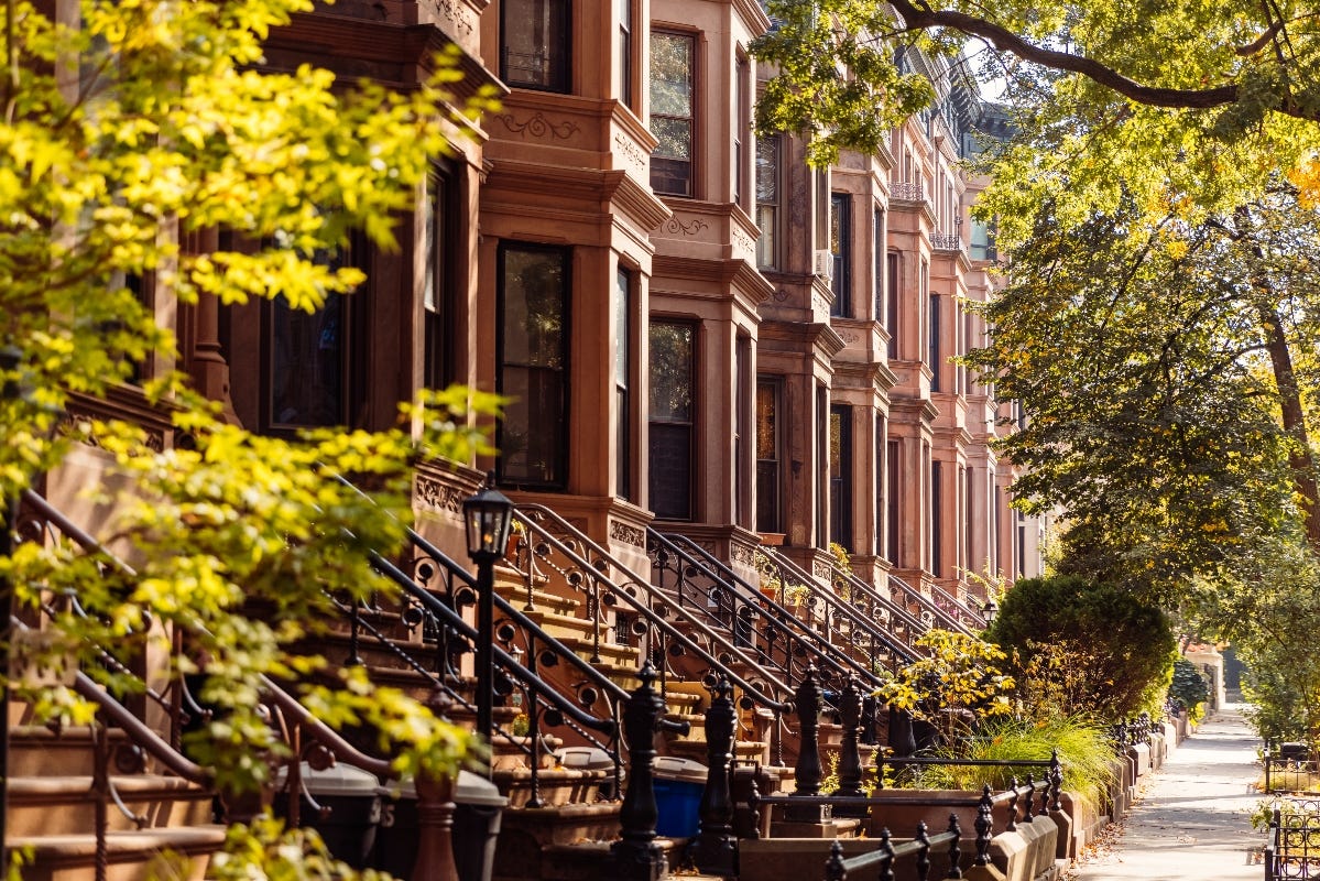 Brownstones in Park Slope, Brooklyn, the neighborhood where I lived with my ex-husband. (Getty Images)