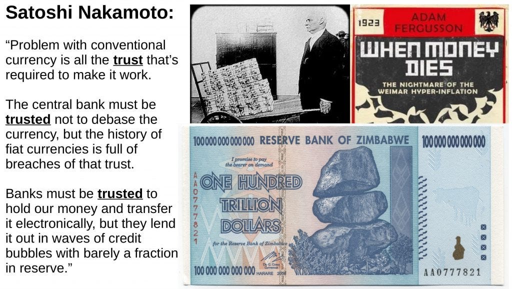 trust is required for fiat money