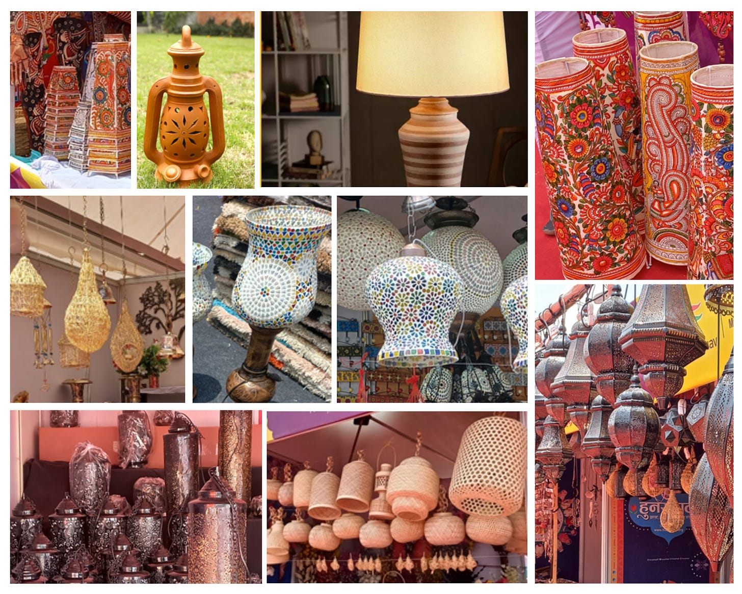 Traditional lanterns, lamps, lamshades; Hunar Haat