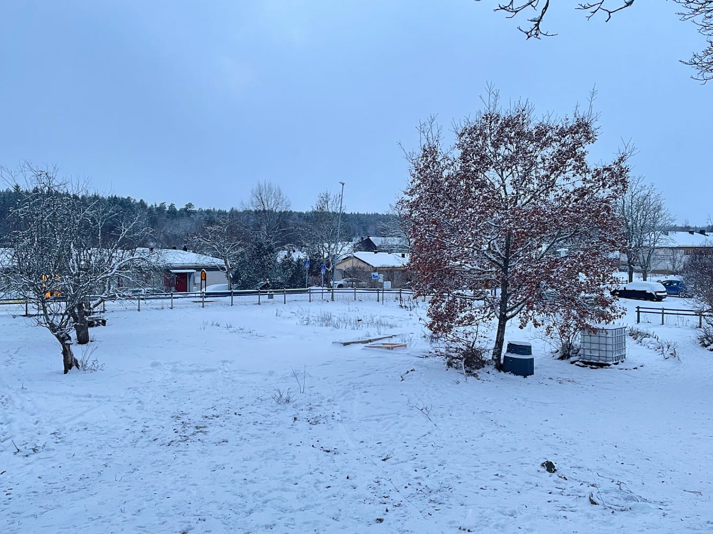 Paisaje nevado en Uppsala en diciembre de 2022