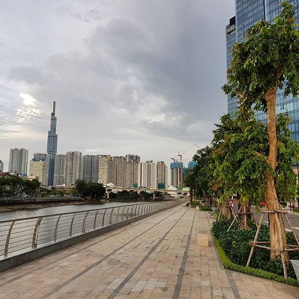 A new walkway along the canal that separates District 1 and Binh Thanh District.