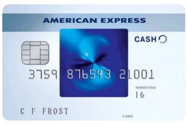 A front view of the American Express Blue Cash Everyday credit card.