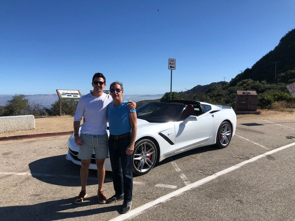 Treating my dad to a Corvette day in Malibu