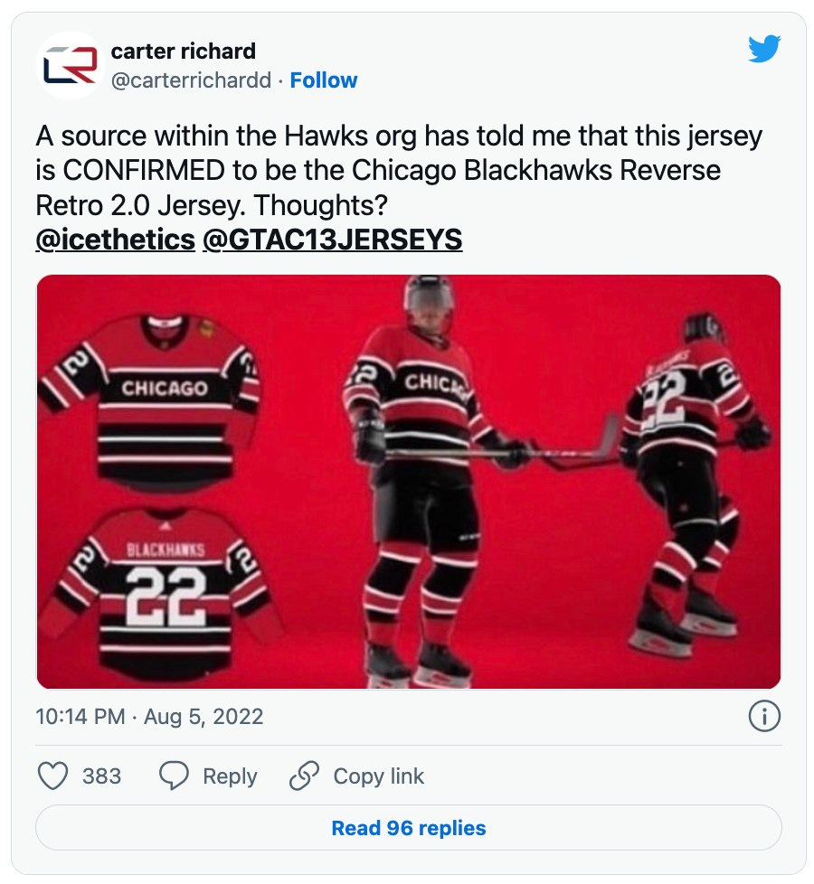 Blackhawks Reverse Retro 2.0 Jersey Leaked? 
