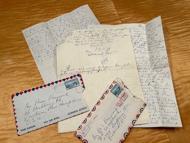 Handwritten letters from 1950