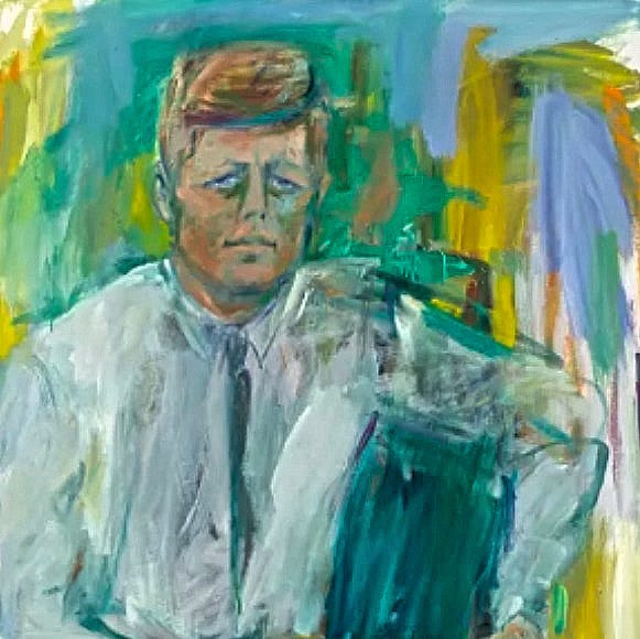 Photo detail of Elaine de Kooning's Portrait of John F. Kennedy by the author Jazprose