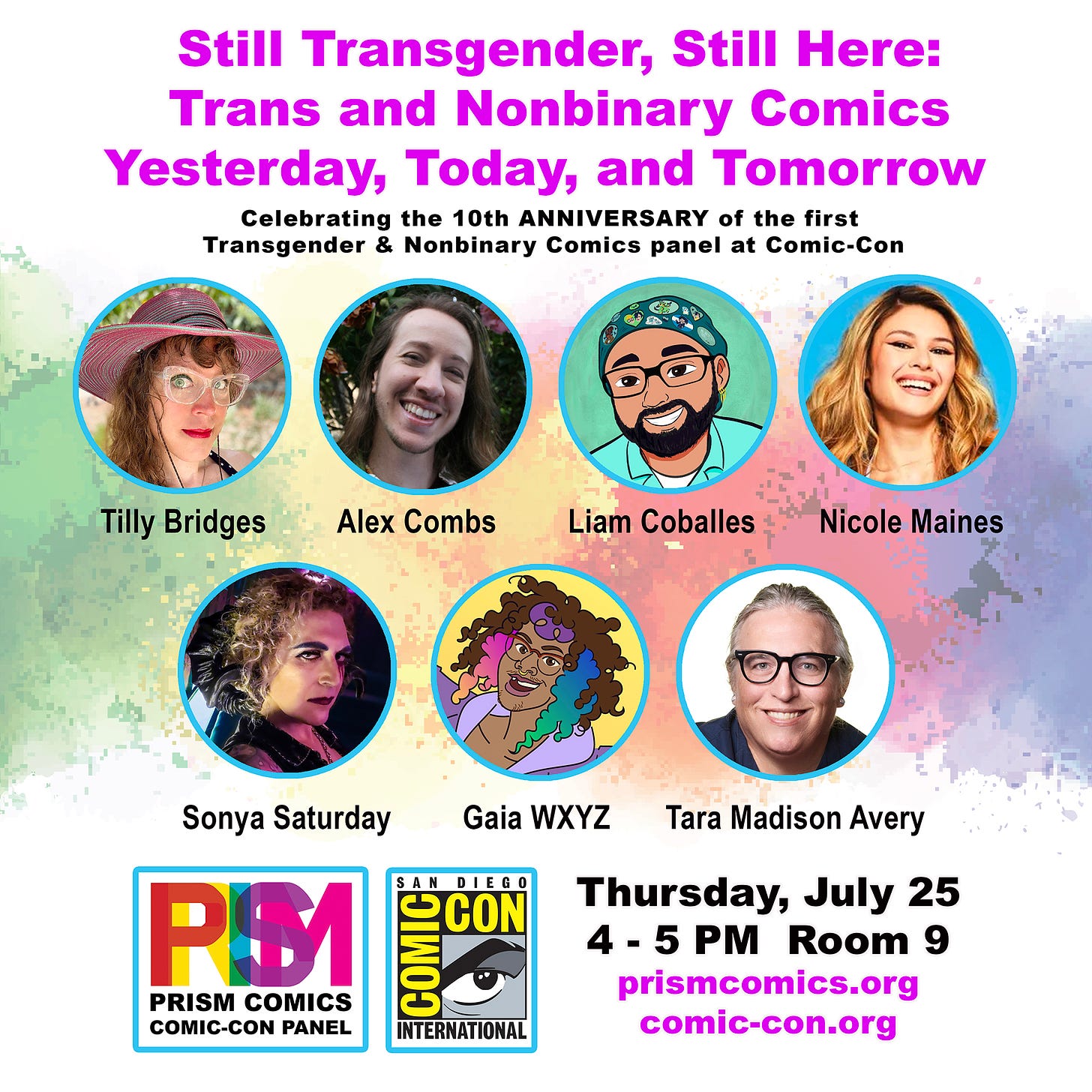 Graphic for the Trans & Nonbinary Comics panel