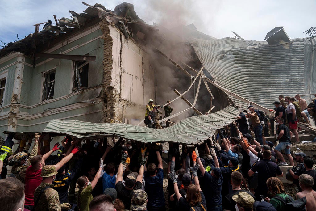Kyiv mourns as rescuers sift piles of rubble at a children's hospital hit  by a Russian missile - The Press Democrat