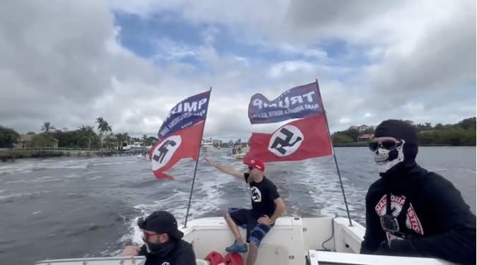 Participants at Trump Boat Parade Fly Nazi Flags