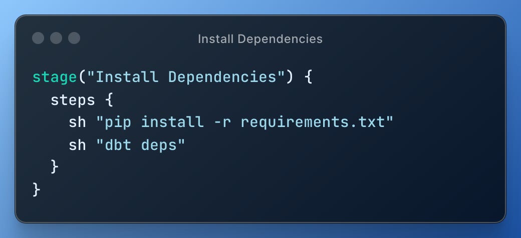 Install dbt depdendencies in Jenkins