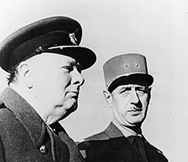 Winston Churchill and Charles de Gaulle during World War II