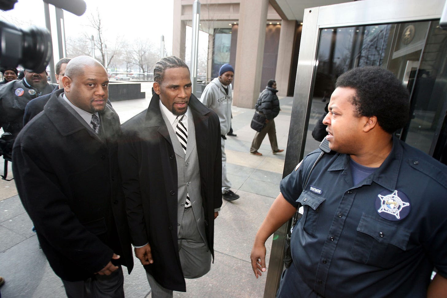 Photo of R. Kelly arriving the Cook County Court January 14, 2008 in Chicago, Illinois. Photo of R. Kelly arriving the Cook County Court January 14, 2008 in Chicago, Illinois.