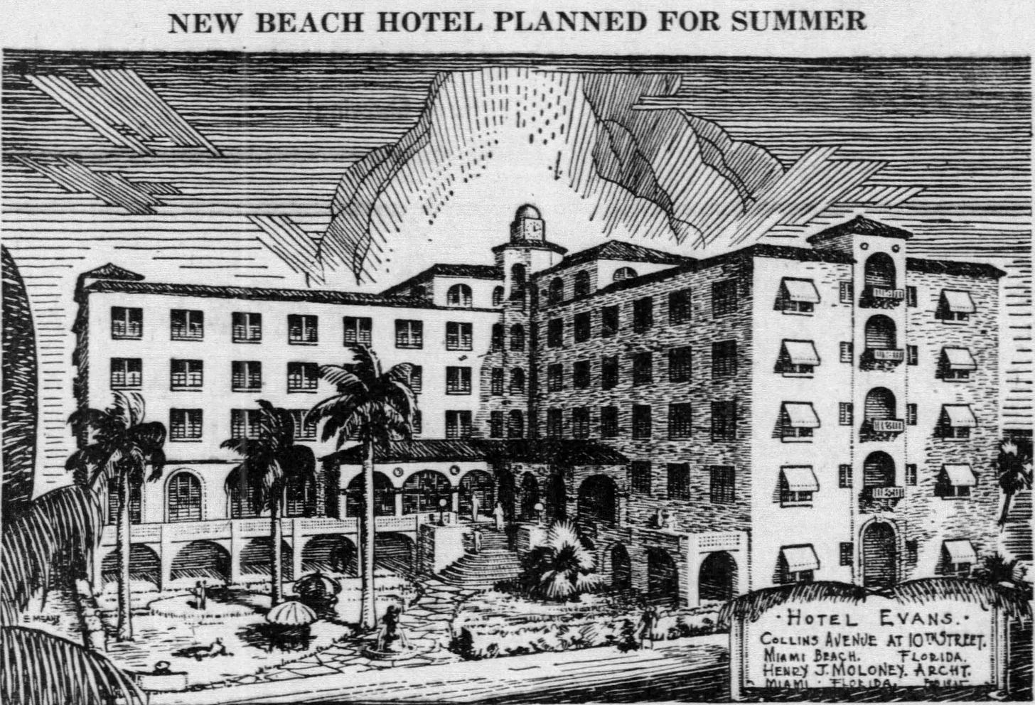 Figure 2: Hotel Evans Rendering in 1935