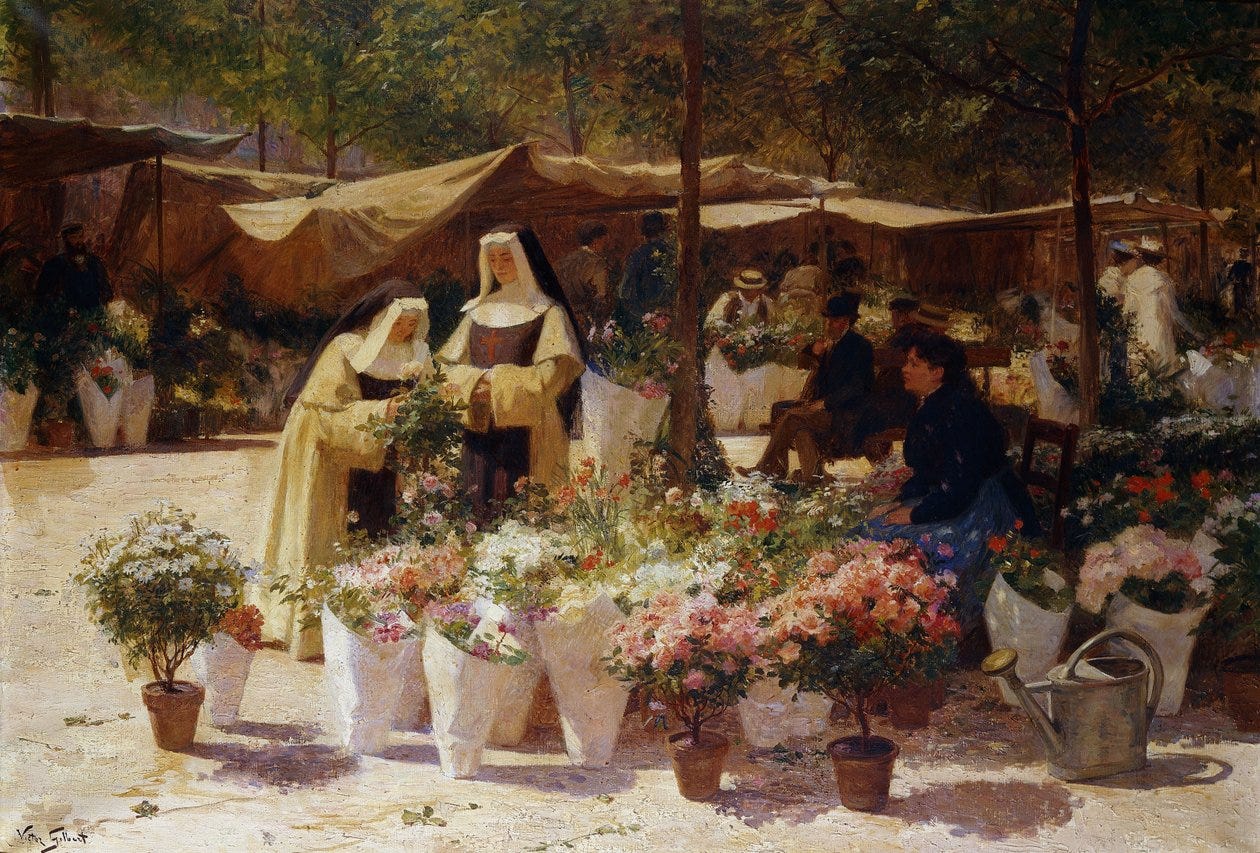 The Flower Market by Victor Gabriel Gilbert