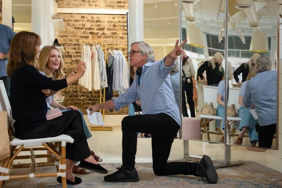 Todd Haynes on the set of "May December"