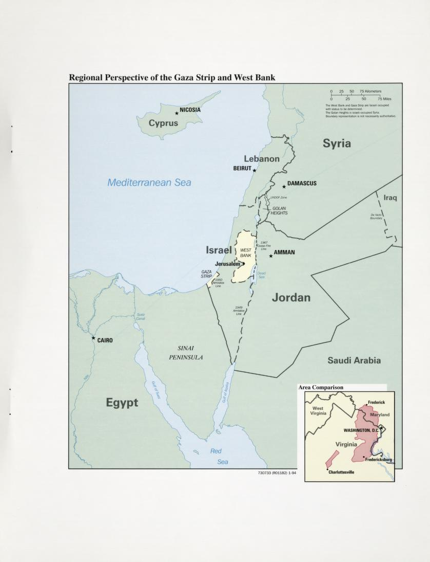 Regional Perspective of the Gaza Strip and West Bank | Library of Congress