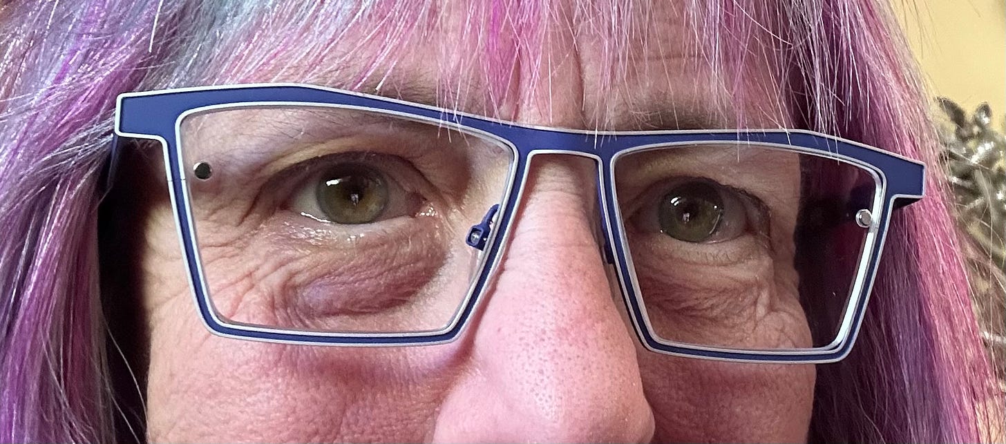 Photo of my eyes and new glasses